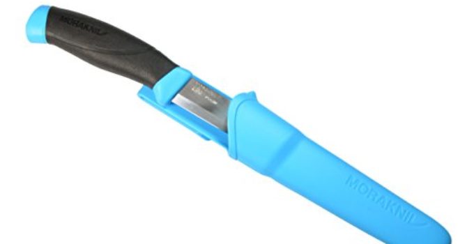 Morakniv Companion Fixed Blade Outdoor Knife with Sandvik Stainless Steel Blade, Cyan, 4.1-Inch