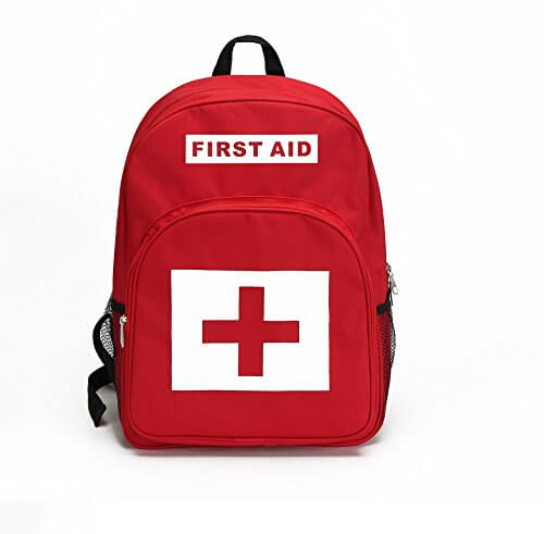 E-FAK Red Backpack for First Aid Kits Pack Emergency Treatment or Hiking, Backpacking, Camping, Travel, Car & Cycling. Perfect for all Outdoor Adventures or be Prepared at Home & Work - LivingObscure.com