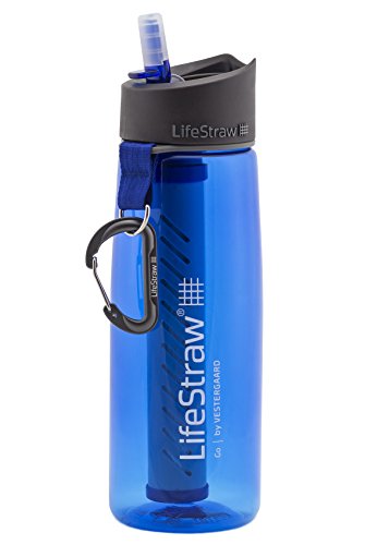 Click here to view more images of the LifeStraw Go Water Bottle 2-Stage with Integrated 1,000 Liter LifeStraw Filter and Activated Carbon, Blue LifeStraw Go Water Bottle 2-Stage with Integrated 1,000 Liter LifeStraw Filter and Activated Carbon, Blue - LivingObscure.com