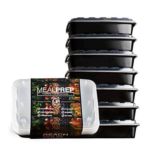 (Updated) Meal Prep Containers - Stackable Plastic Microwavable