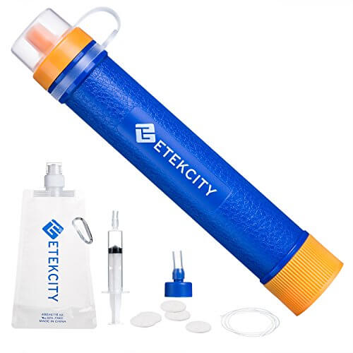 Etekcity Portable 1500L Emergency Camping Water Filter, 3-stage filtration , 0.01 Micron, Survival Kit Supplies