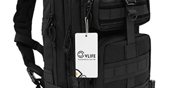 CVLIFE Outdoor Tactical Backpack Military Rucksacks for Camping Hiking and Trekking Waterproof 30L (Black)