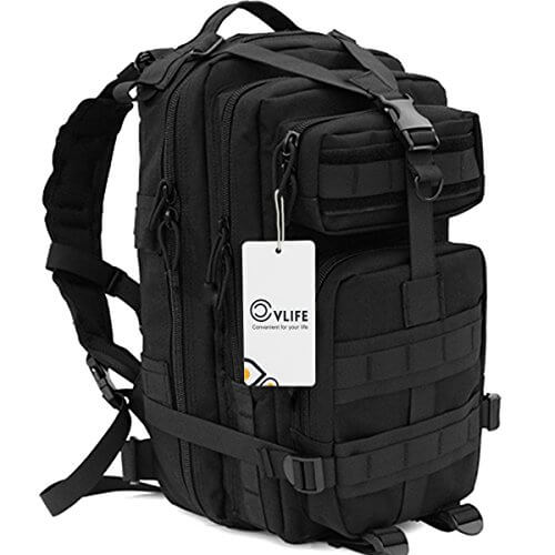 CVLIFE Outdoor Tactical Backpack Military Rucksacks for Camping Hiking and Trekking Waterproof 30L (Black) - LivingObscure.com