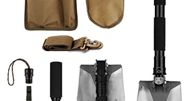 FiveJoy Compact Military Folding Shovel (Case Included)