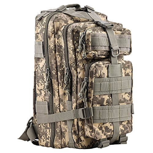 HUKOER Tactical Rucksack - Fashionable 30L Multiple Colors Water-resistant Outdoor Tactical Shoulder Hiking Daypack Military & Sport Casual Backpack for Camping Trekking Travel Hunting (ACU Color) - LivingObscure.com